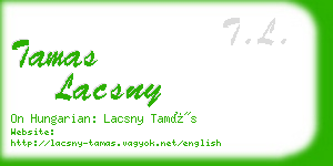 tamas lacsny business card